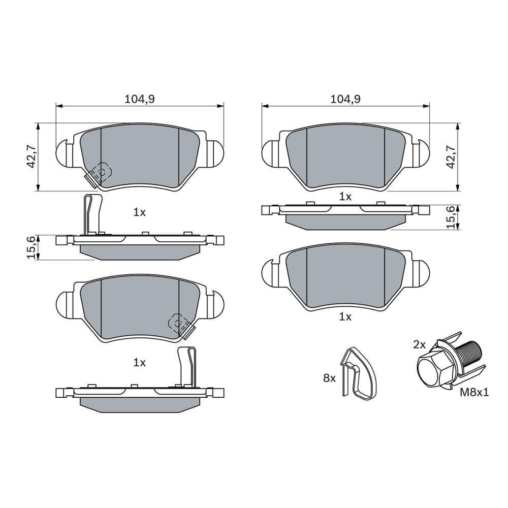 Set placute frana disc BOSCH 0 986 494 014