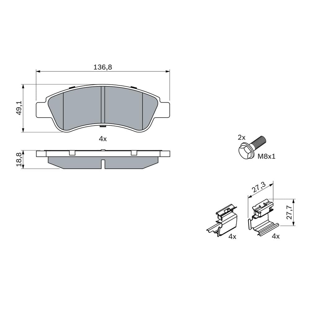 Set placute frana disc BOSCH 0 986 494 623
