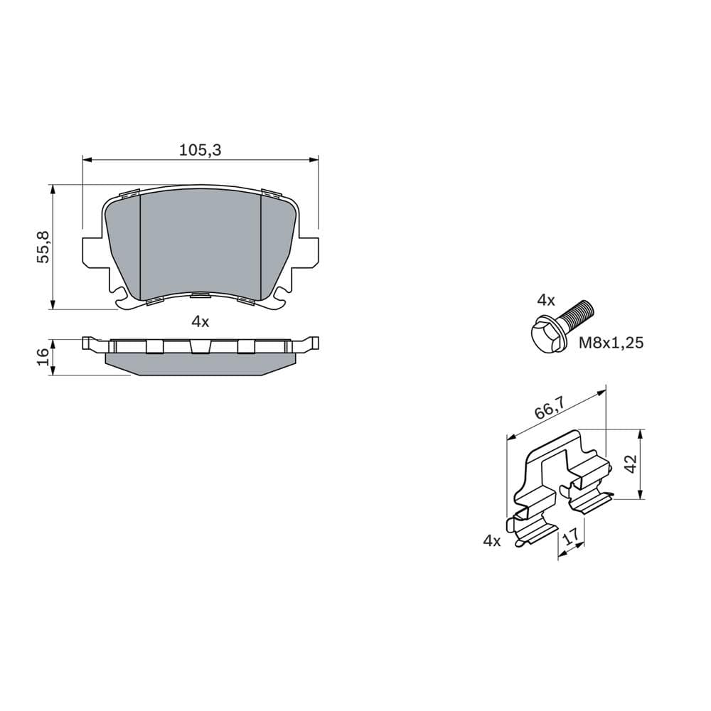 Set placute frana disc BOSCH 0 986 494 595