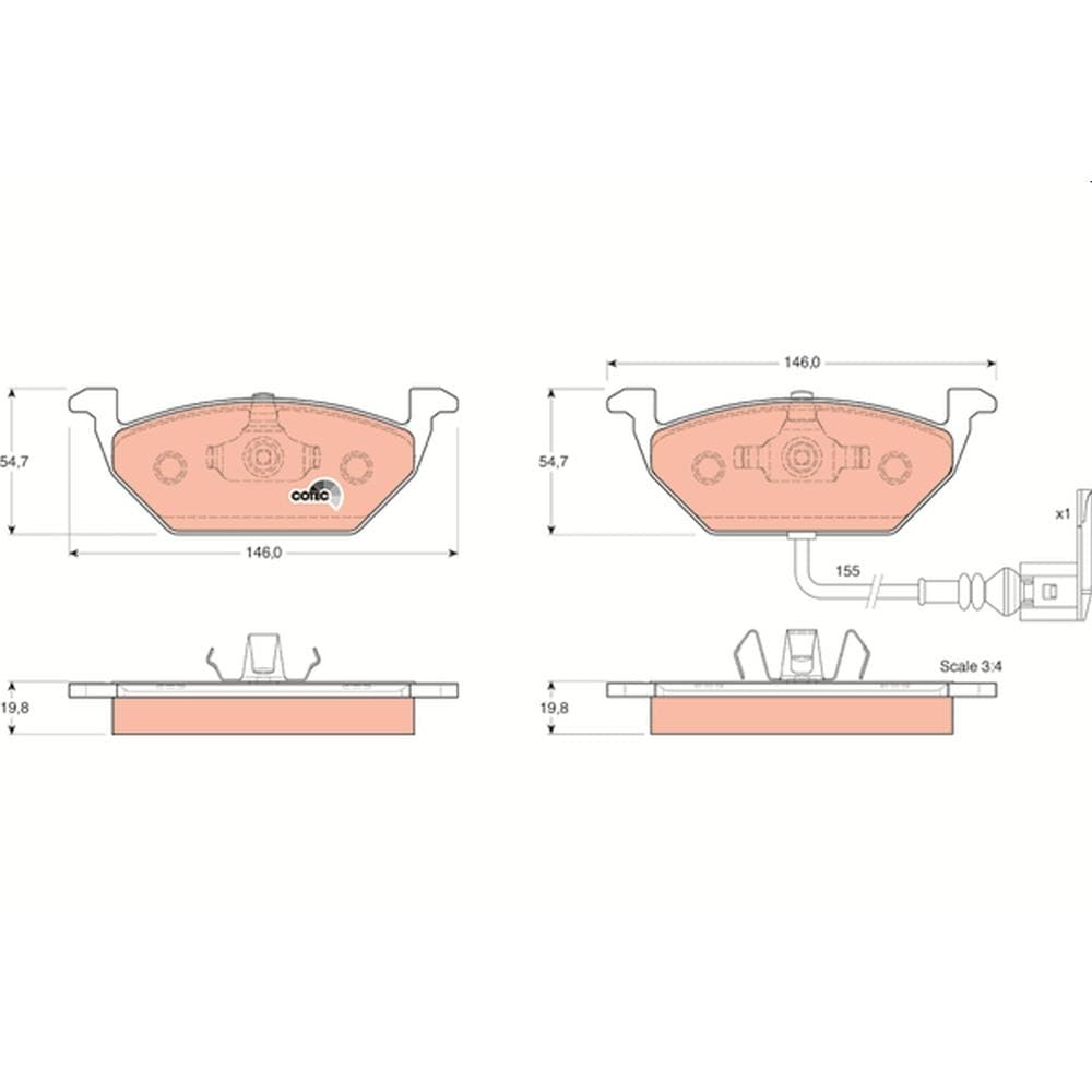 Set placute frana disc TRW GDB1386