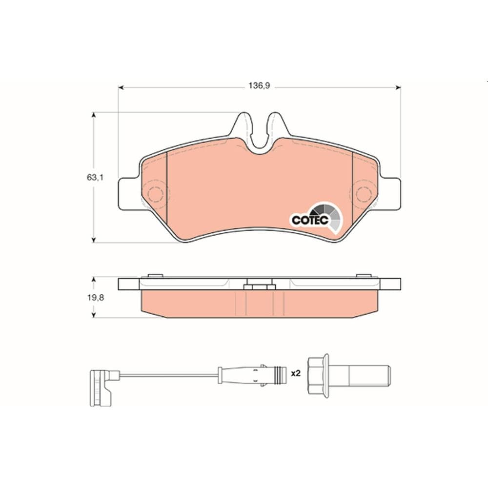 Set placute frana disc TRW GDB1697