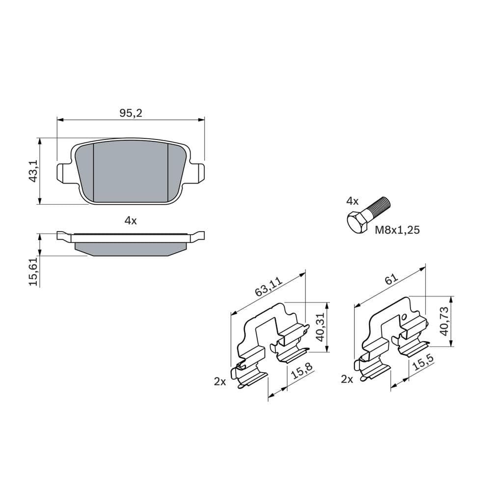 Set placute frana disc BOSCH 0 986 494 214