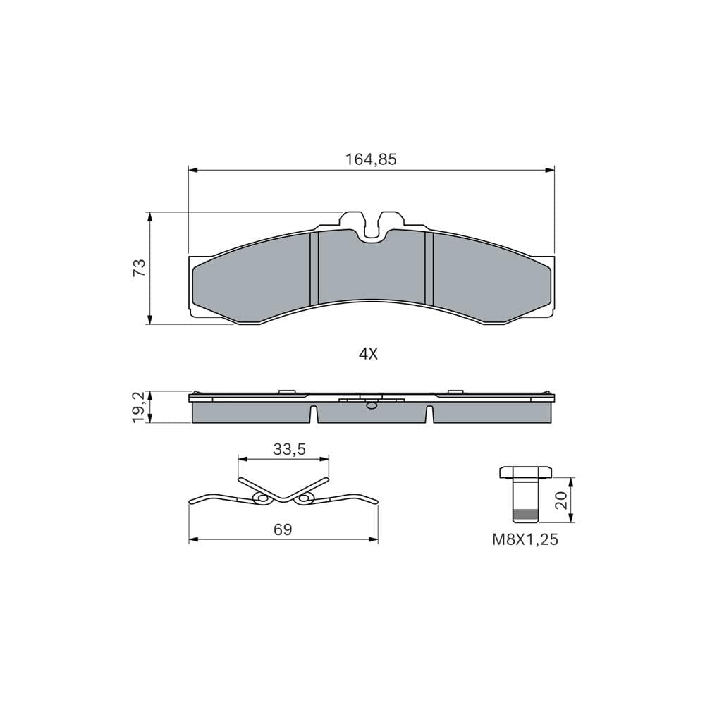 Set placute frana disc BOSCH 0 986 424 832