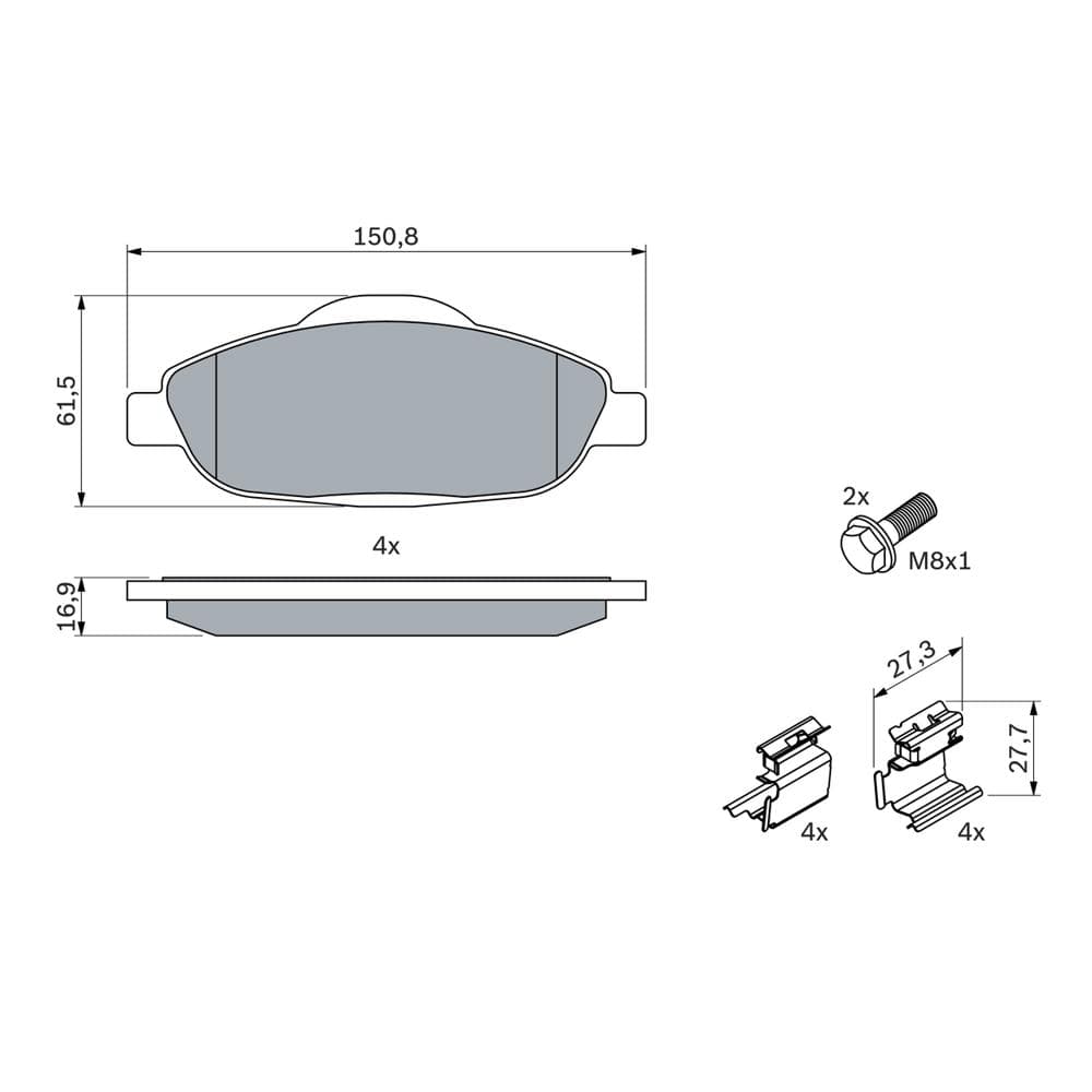 Set placute frana disc BOSCH 0 986 494 261