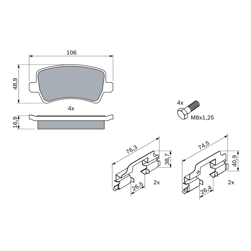 Set placute frana disc BOSCH 0 986 494 213
