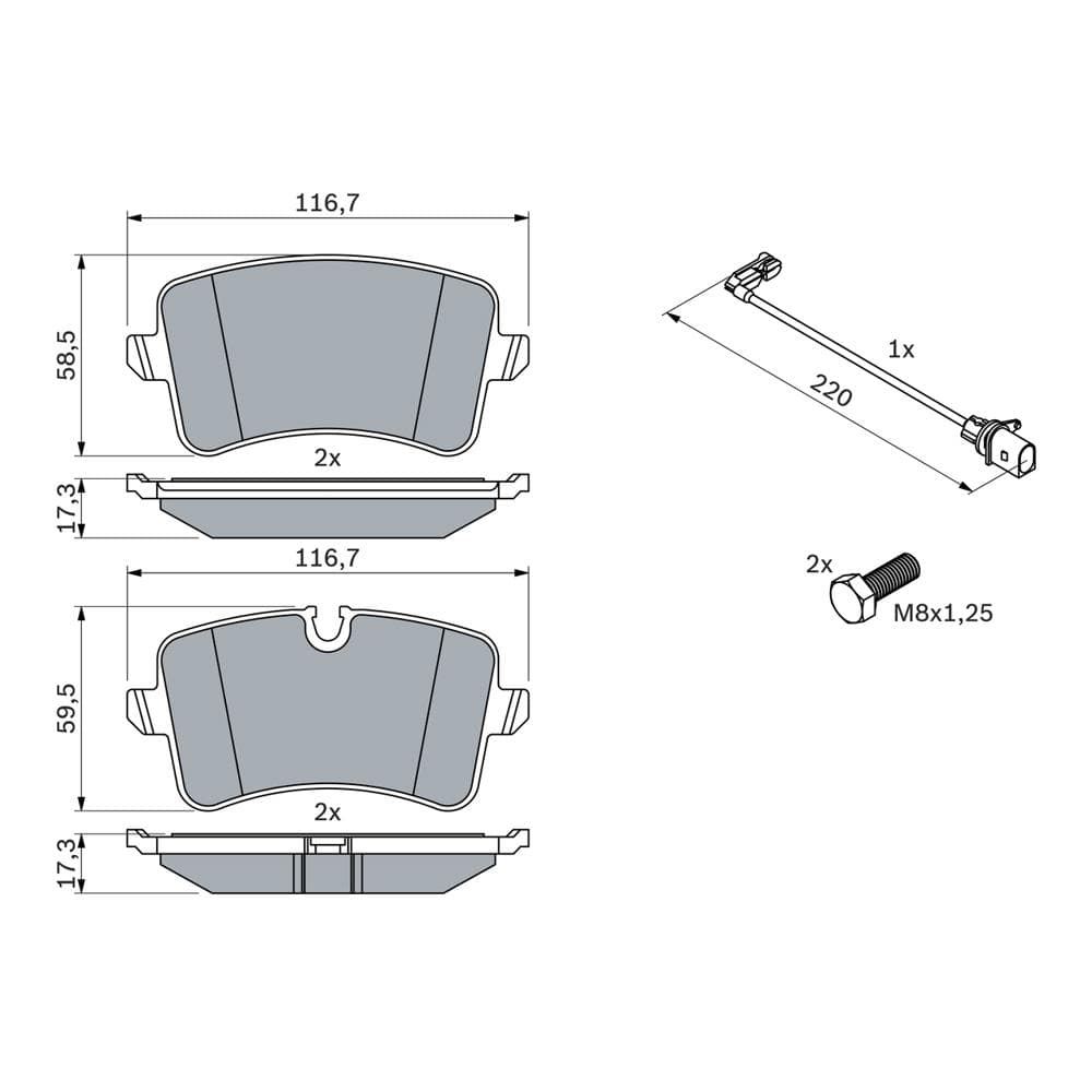 Set placute frana disc BOSCH 0 986 494 488