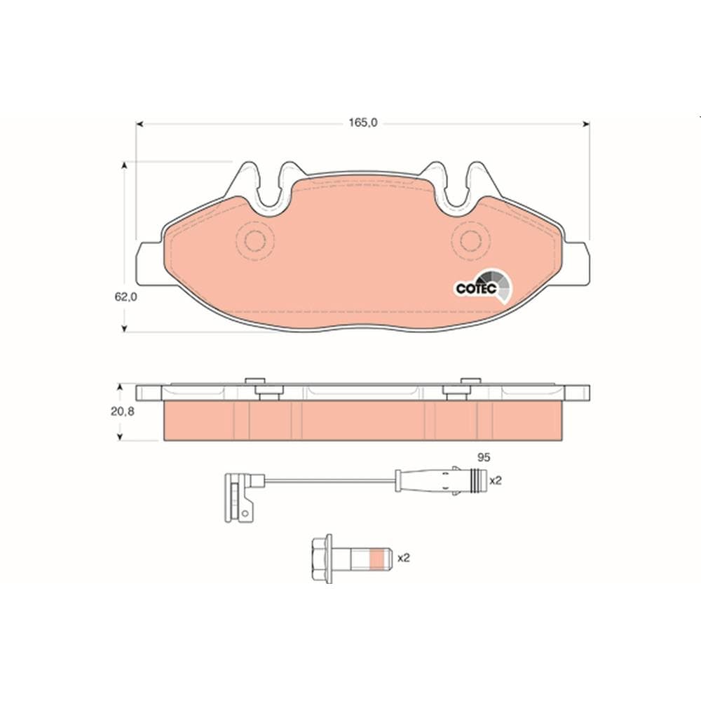 Set placute frana disc TRW GDB1600