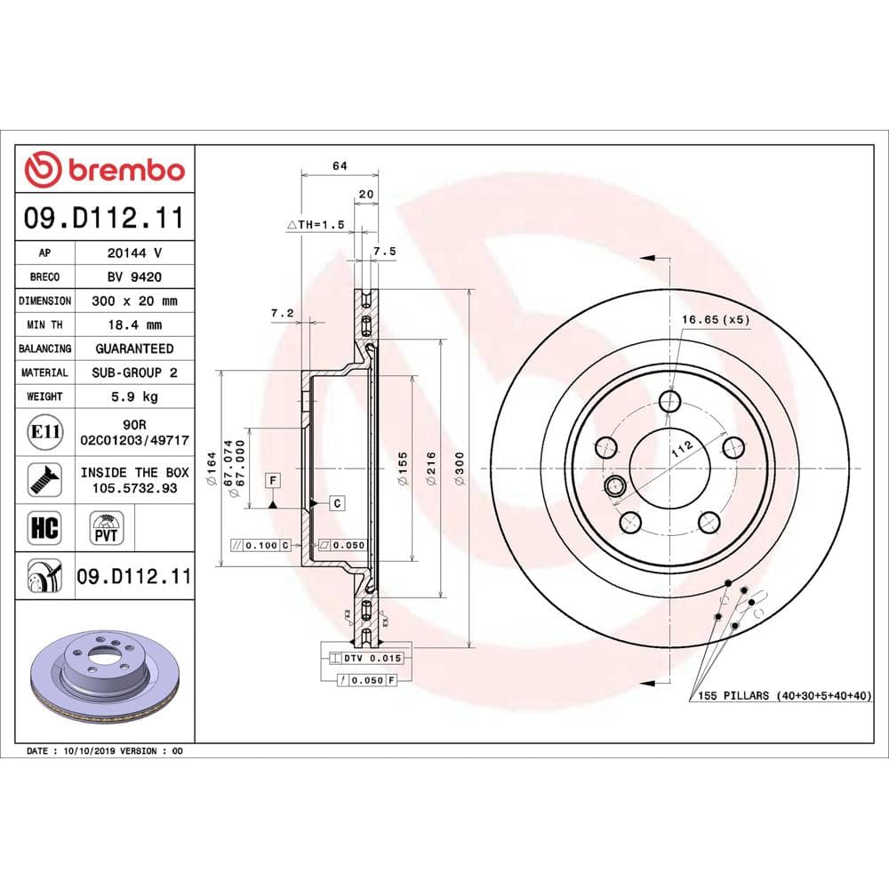 Disc frana BREMBO 09.D112.11