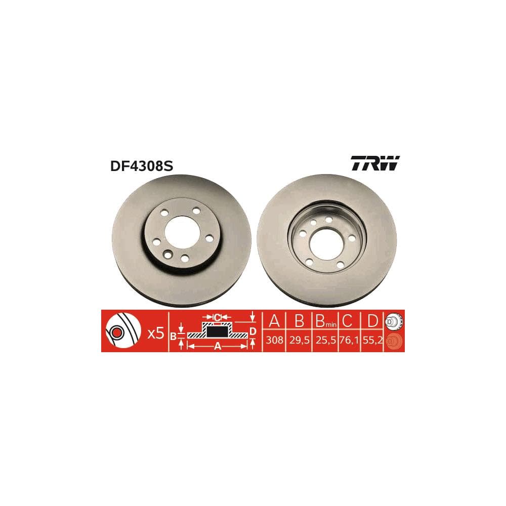 Disc frana TRW DF4308S