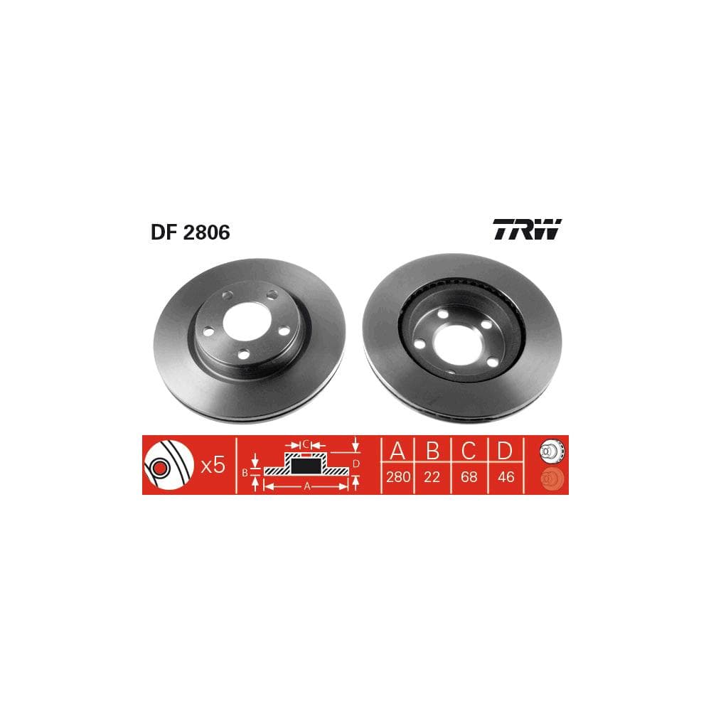 Disc frana TRW DF2806