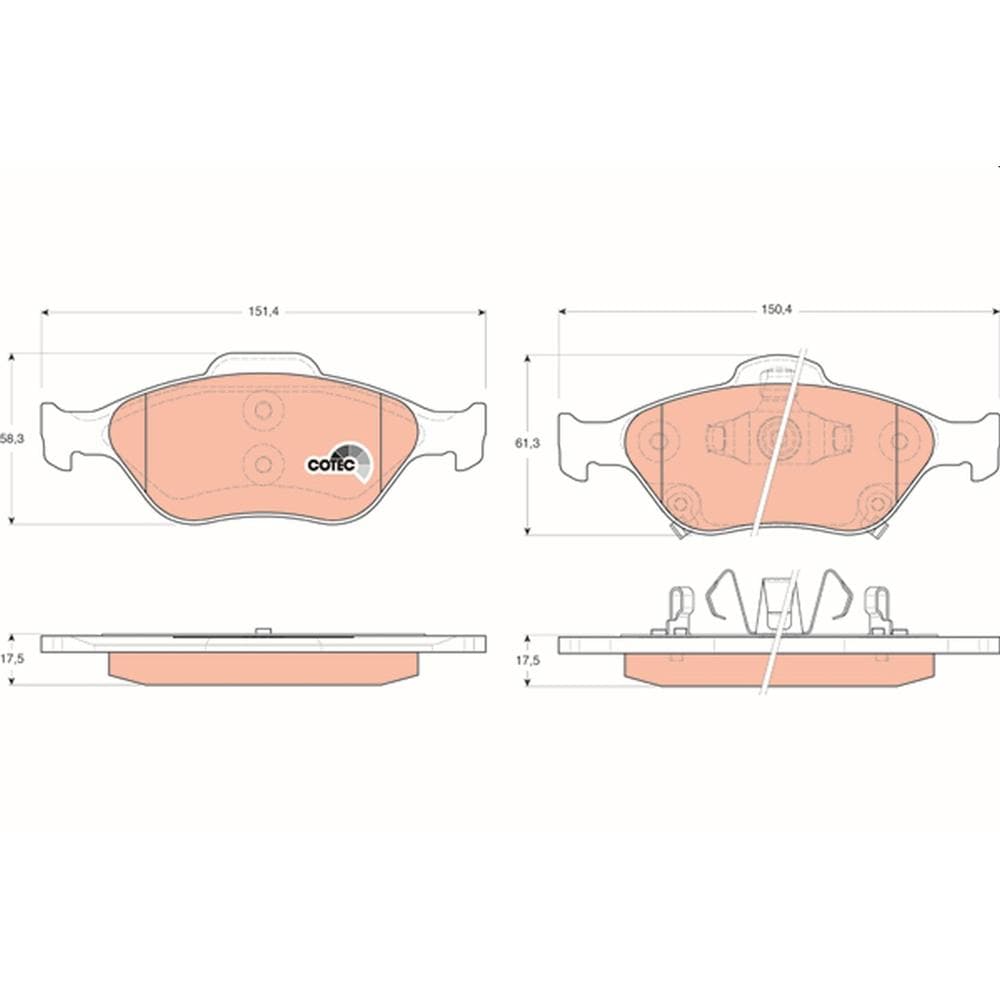 Set placute frana disc TRW GDB3457