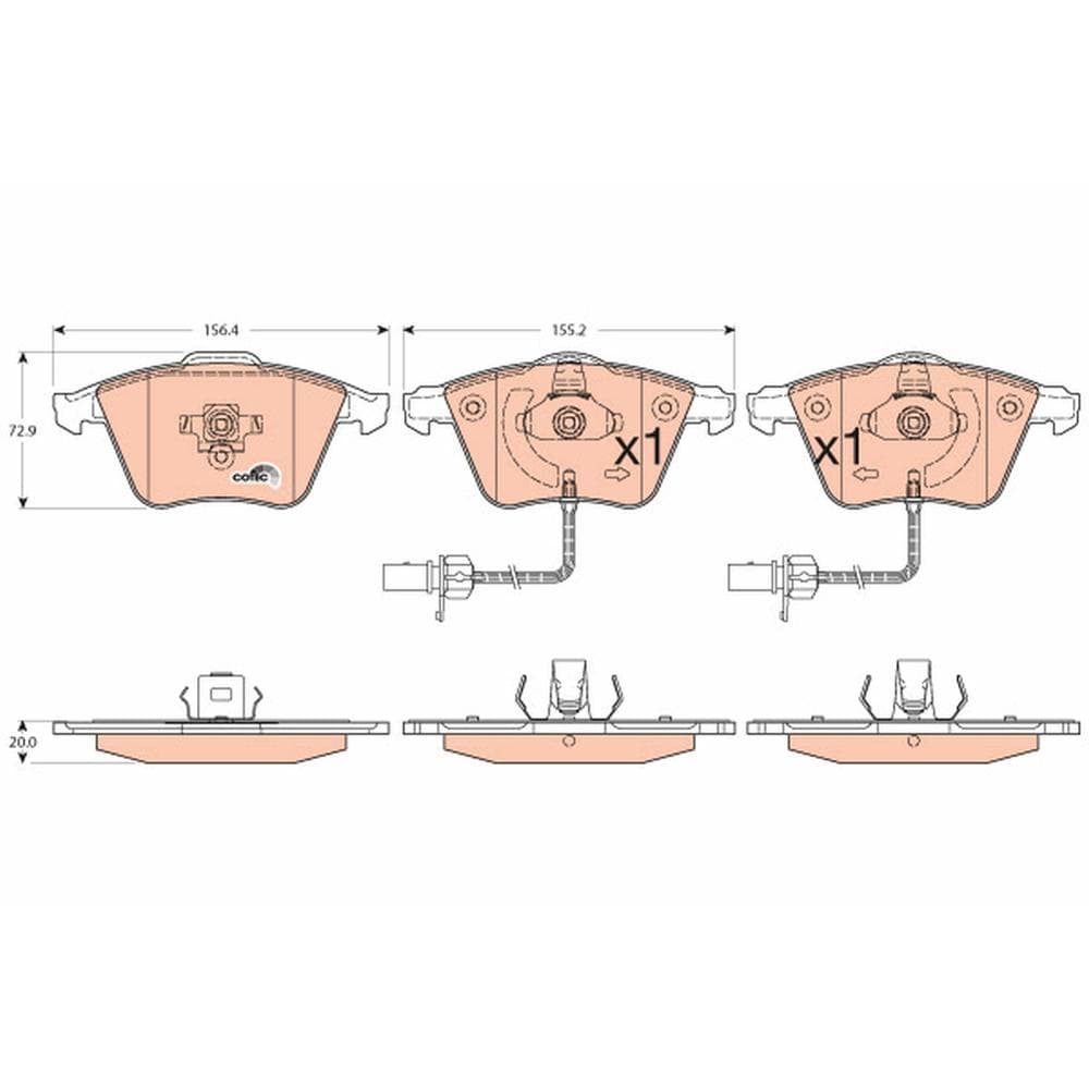 Set placute frana disc TRW GDB1554