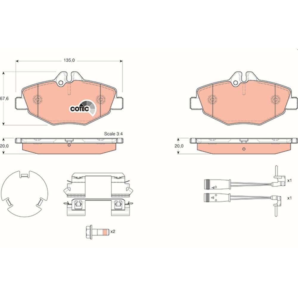 Set placute frana disc TRW GDB1542