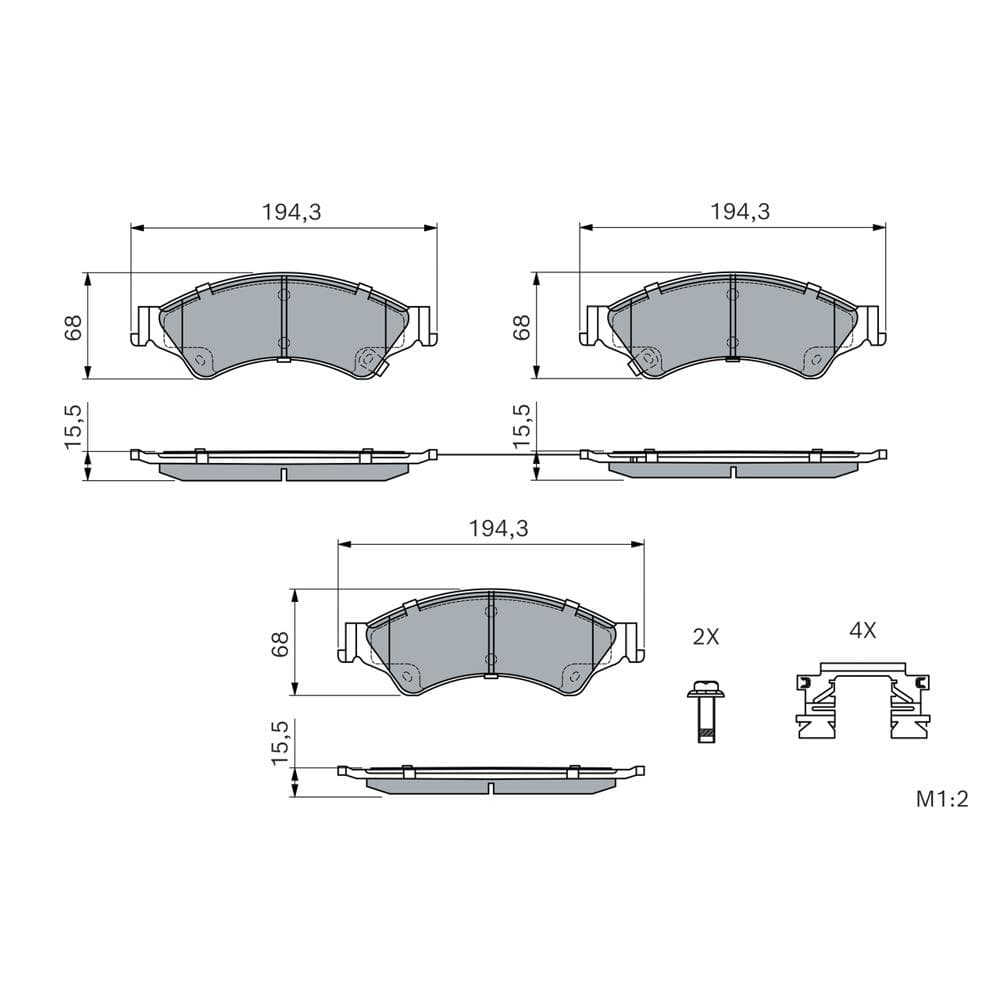 Set placute frana disc BOSCH 0 986 494 791