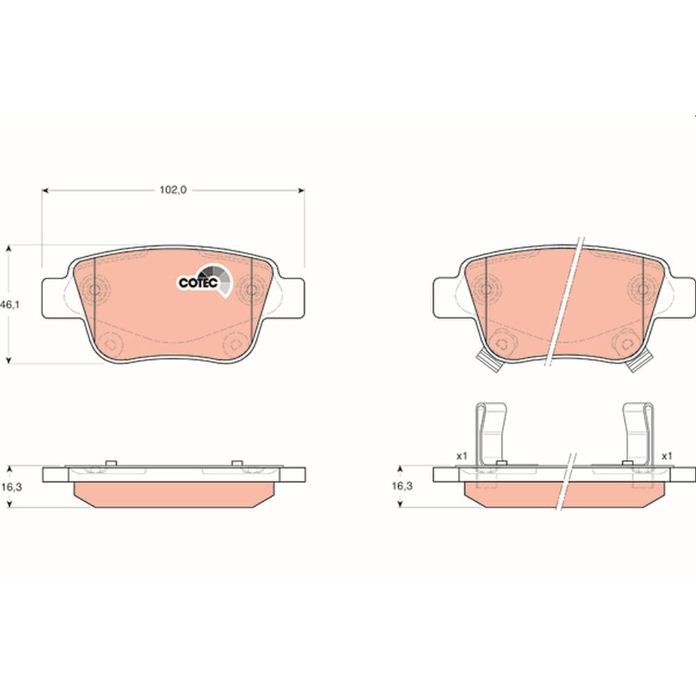 Set placute frana disc TRW GDB3337