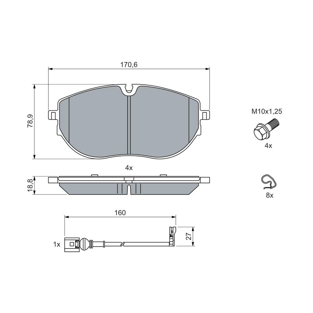 Set placute frana disc BOSCH 0 986 460 082