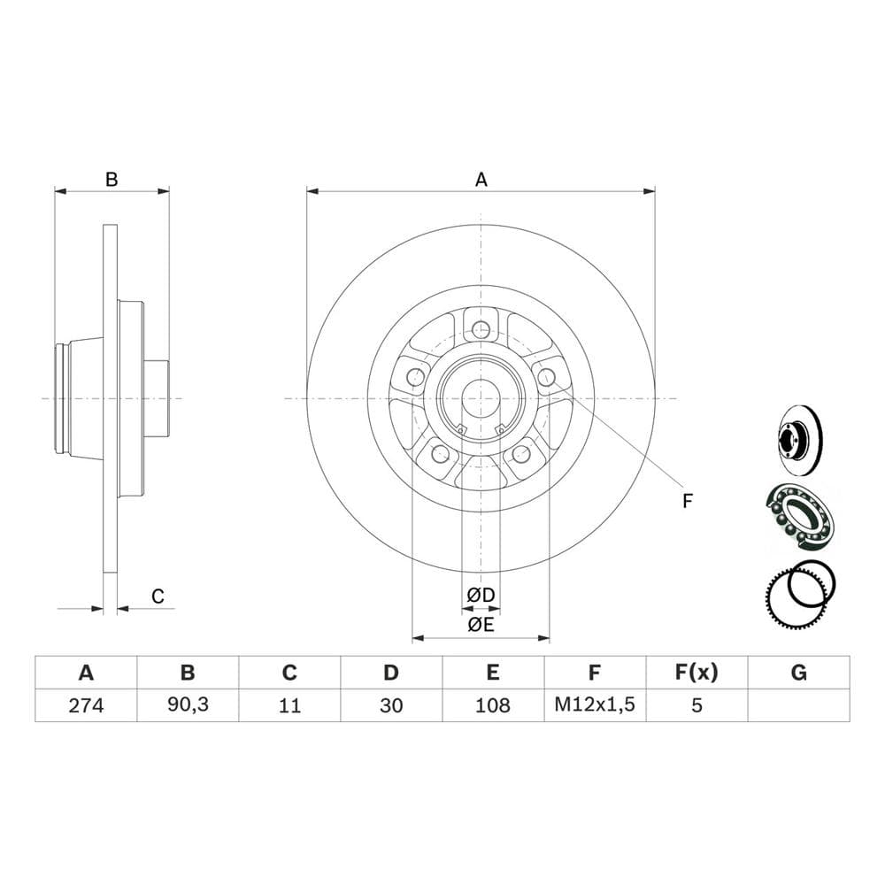 Disc frana BOSCH 0 986 479 015