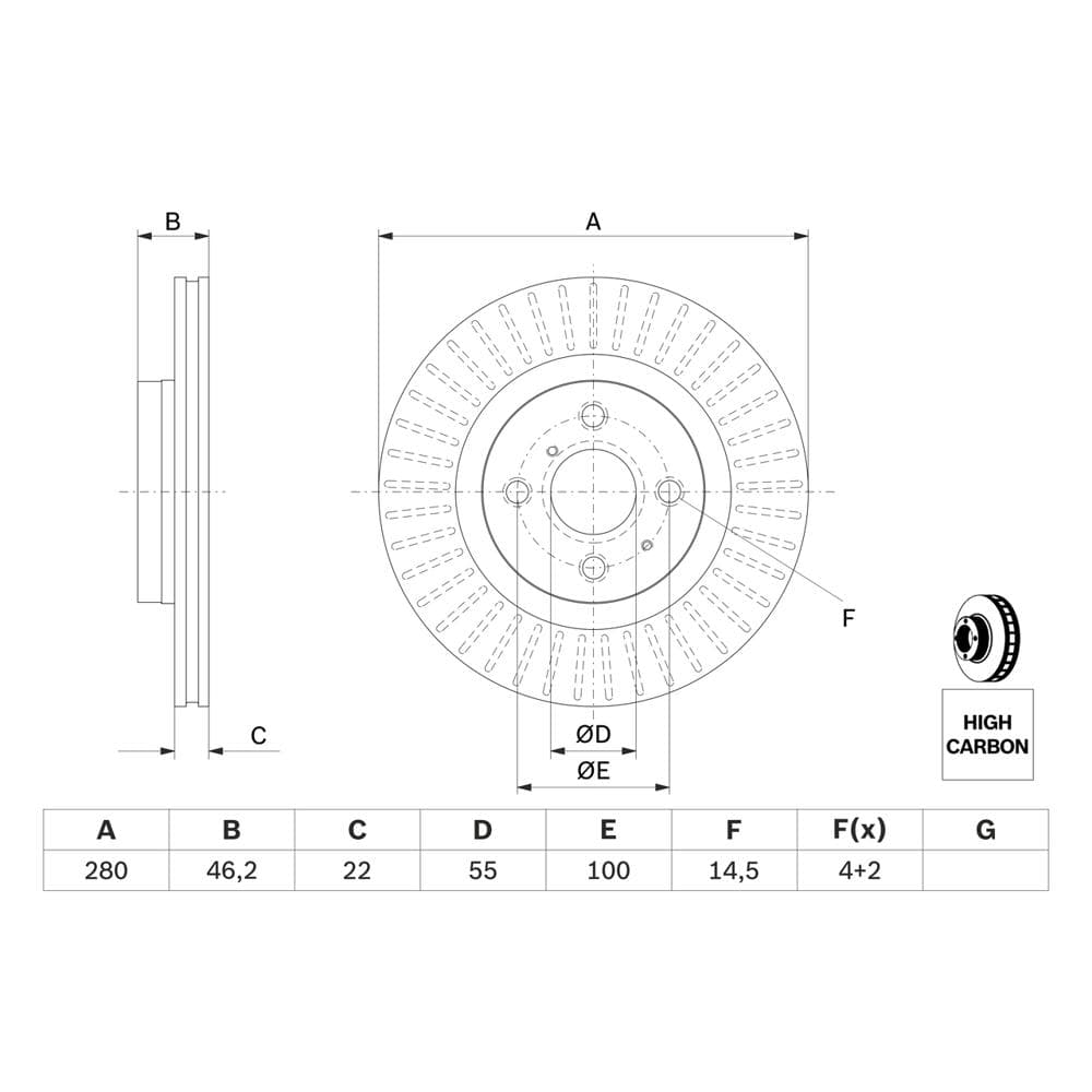 Disc frana BOSCH 0 986 479 E37