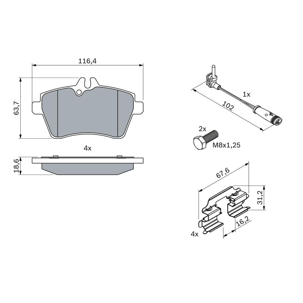 Set placute frana disc BOSCH 0 986 494 087