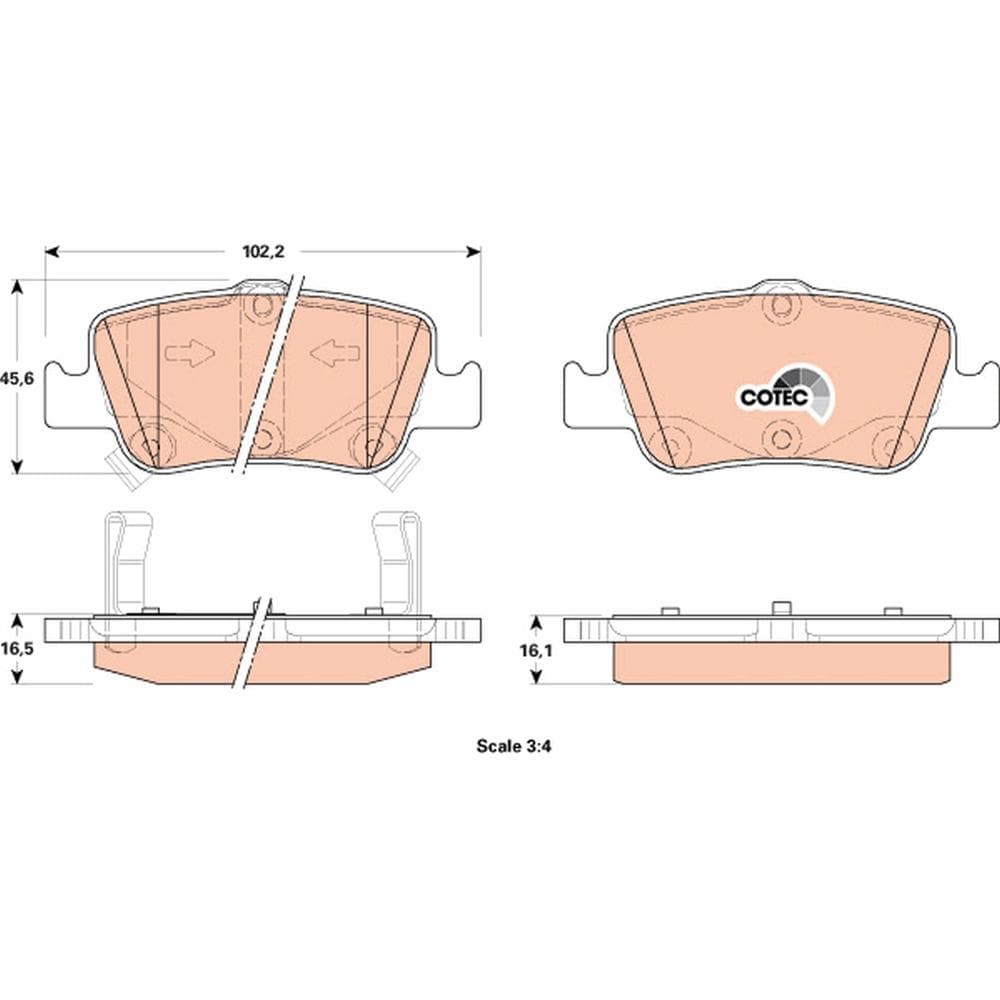 Set placute frana disc TRW GDB3480