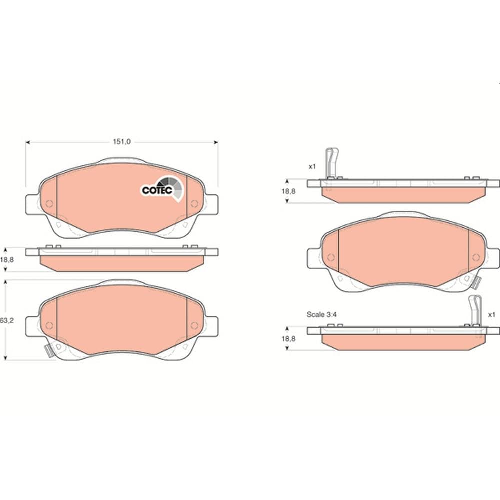 Set placute frana disc TRW GDB3336