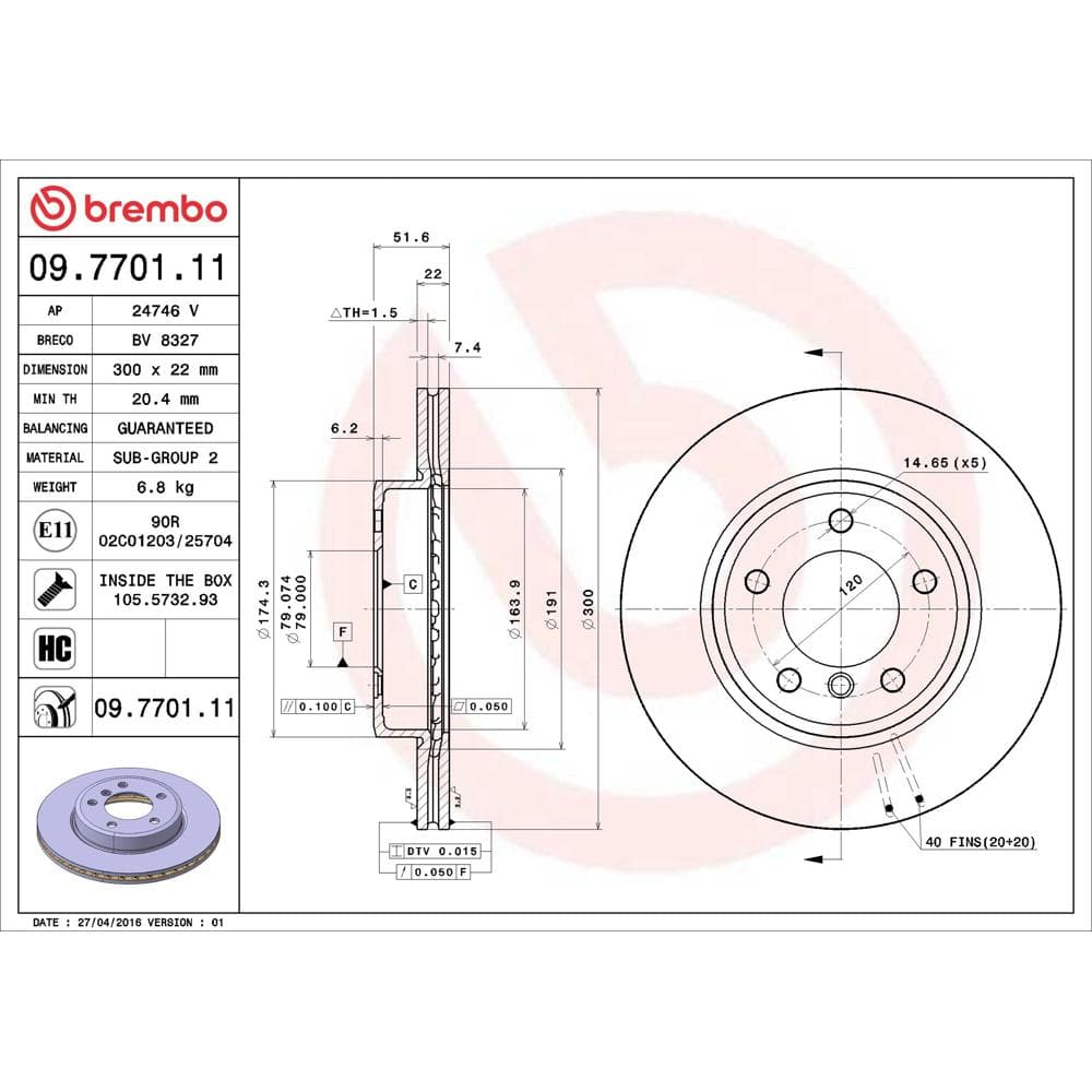 Disc frana BREMBO 09.7701.11
