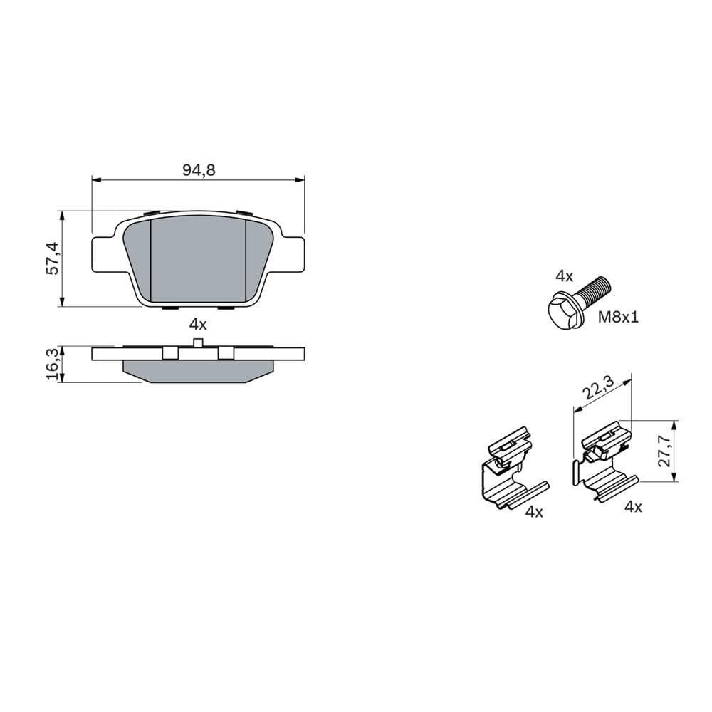 Set placute frana disc BOSCH 0 986 494 030