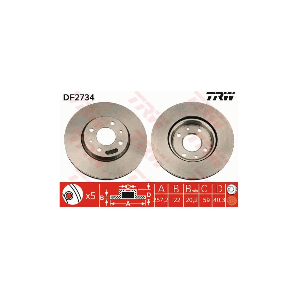 Disc frana TRW DF2734