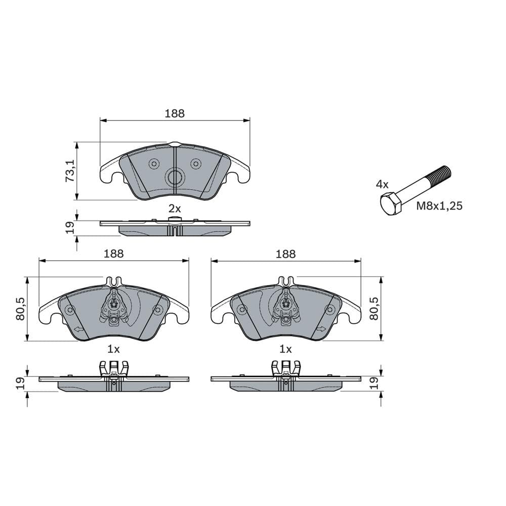 Set placute frana disc BOSCH 0 986 494 263