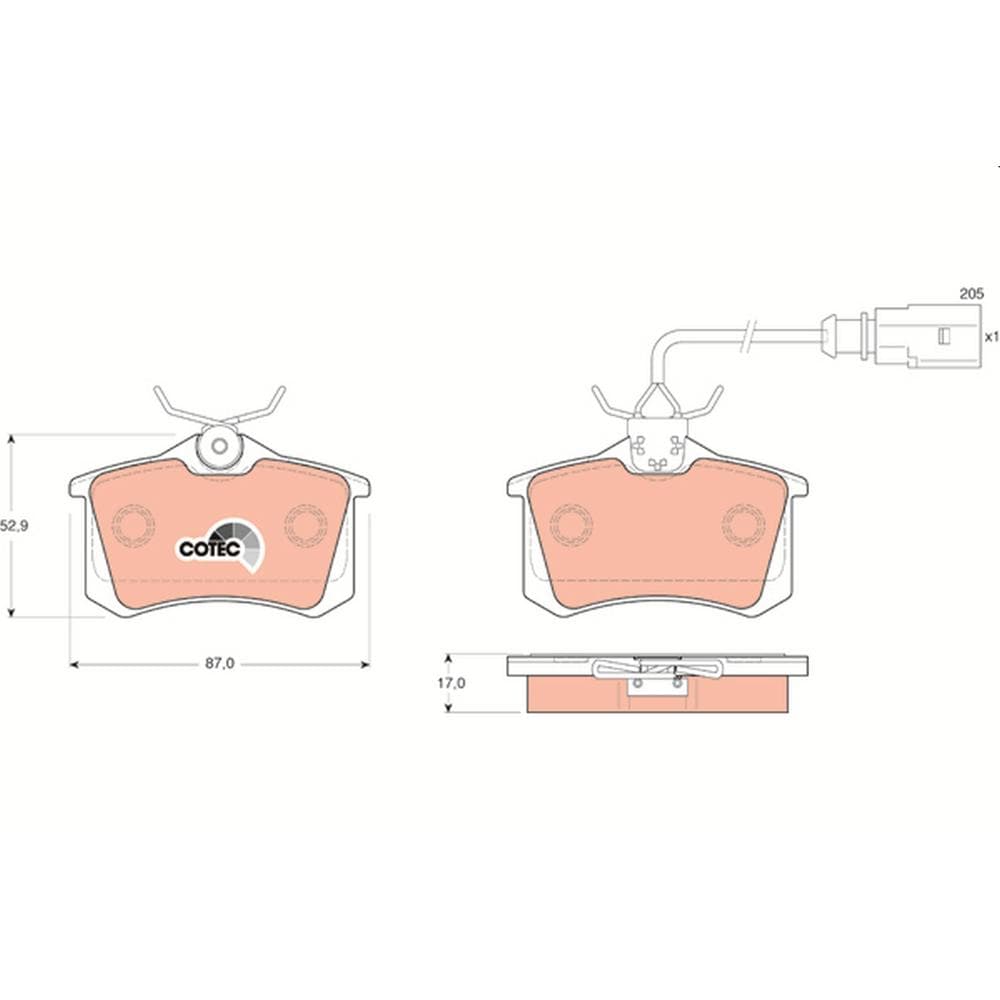 Set placute frana disc TRW GDB1415