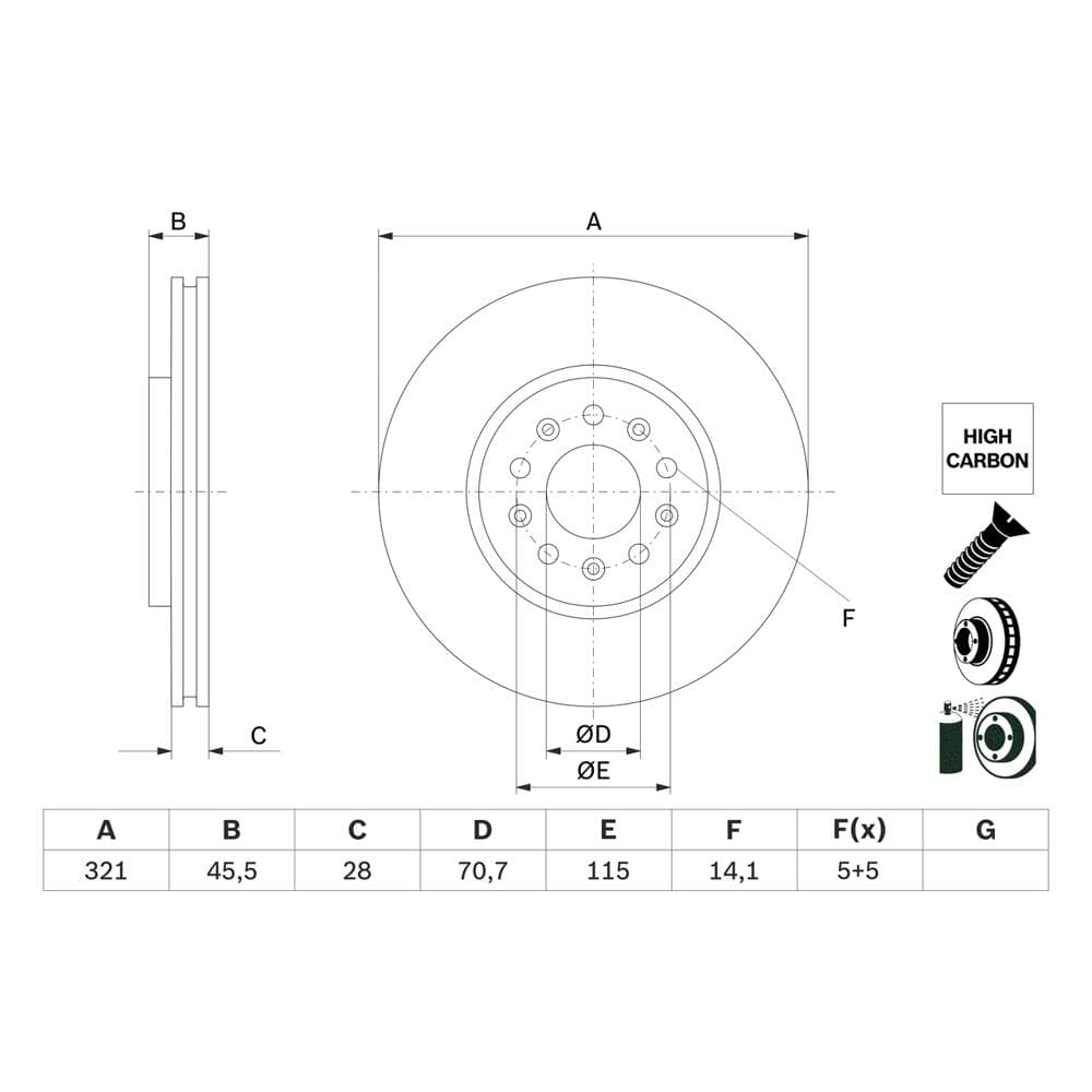 Disc frana BOSCH 0 986 479 F03