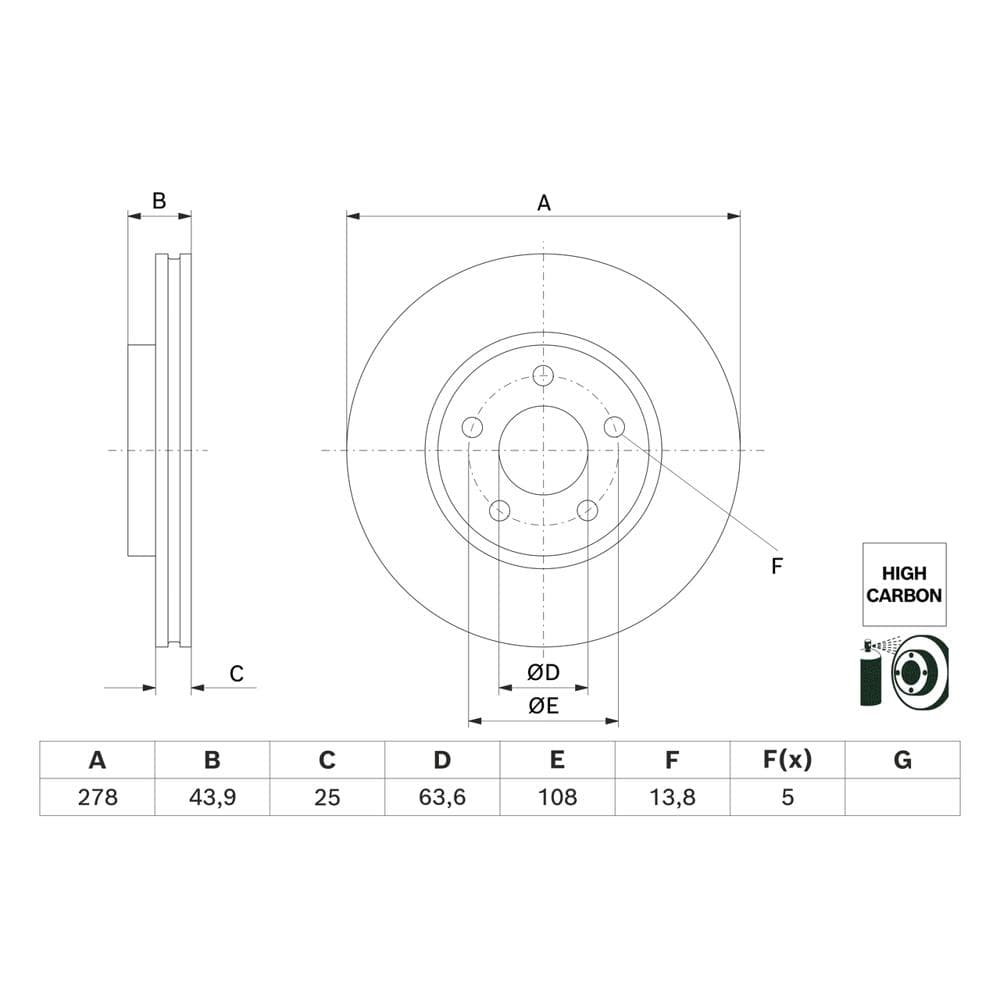 Disc frana BOSCH 0 986 479 H66
