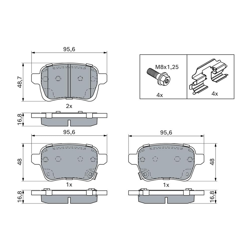 Set placute frana disc BOSCH 0 986 494 747