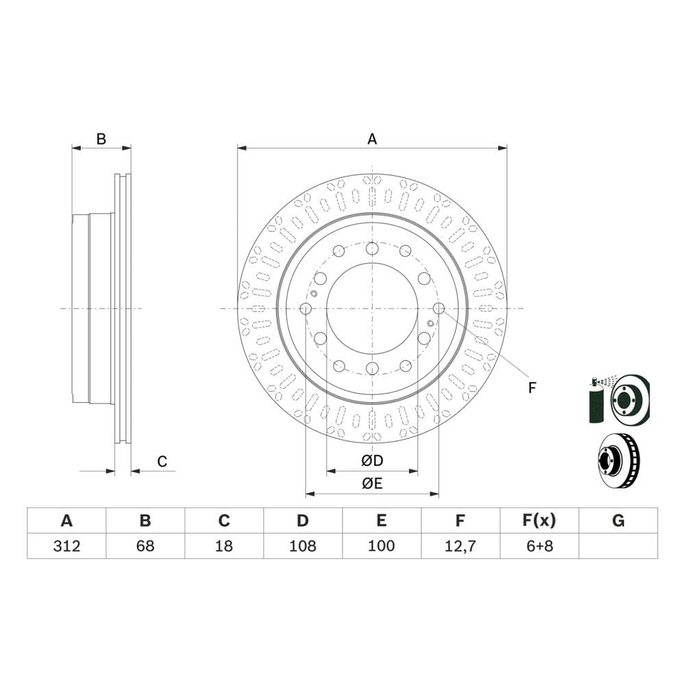 Disc frana BOSCH 0 986 479 F07
