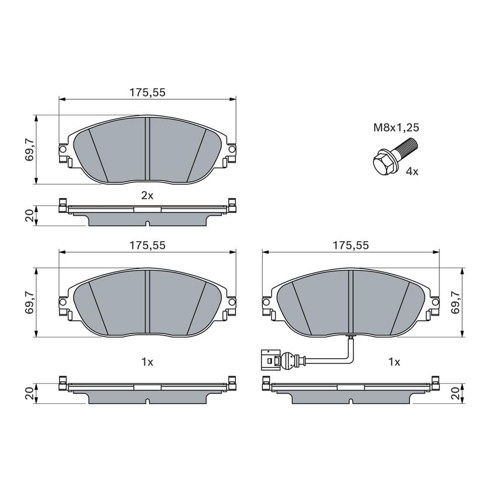 Set placute frana disc BOSCH 0 986 494 704
