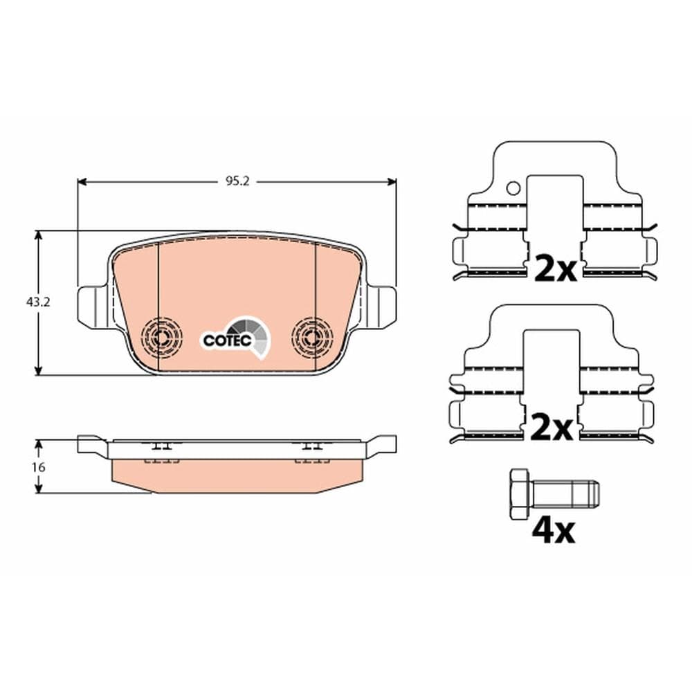 Set placute frana disc TRW GDB1732