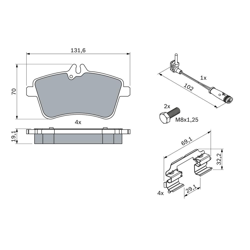 Set placute frana disc BOSCH 0 986 494 085