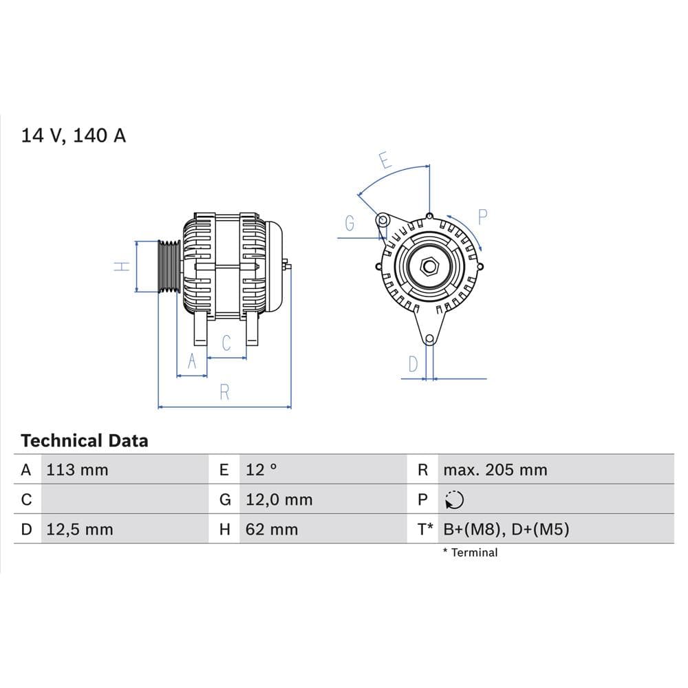 Generator / Alternator BOSCH 0 986 082 620