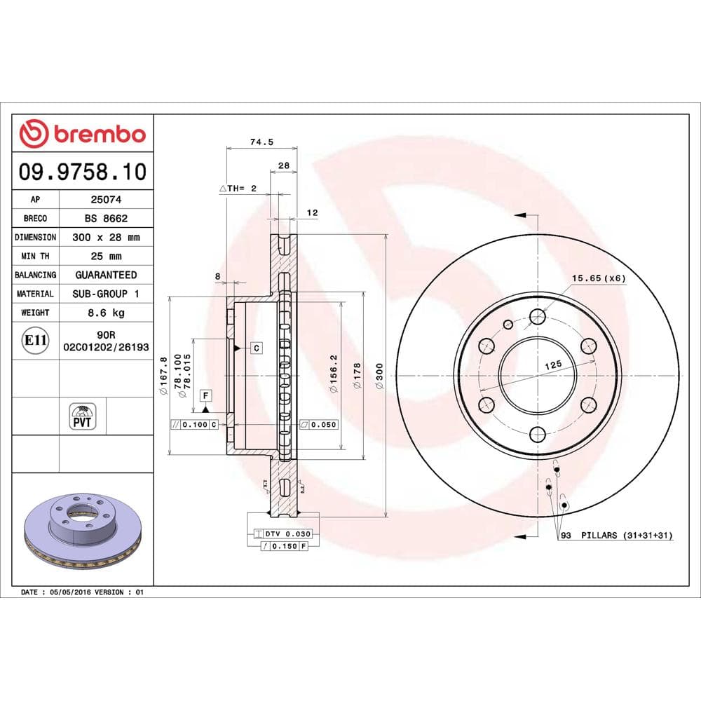 Disc frana BREMBO 09.9758.10