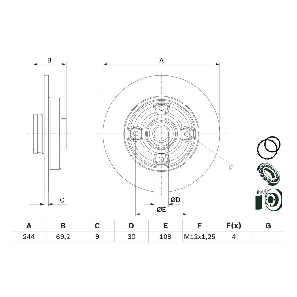 Disc frana BOSCH 0 986 479 F74