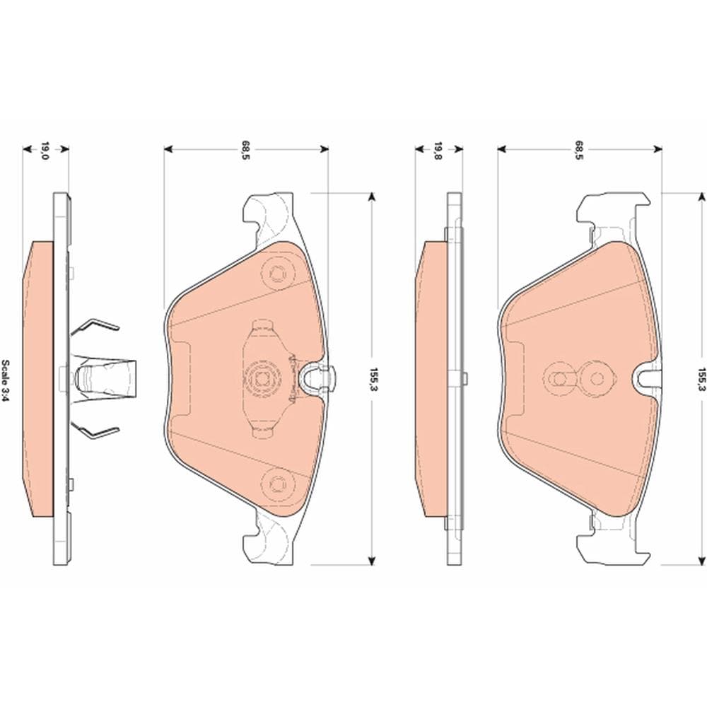 Set placute frana disc TRW GDB1854