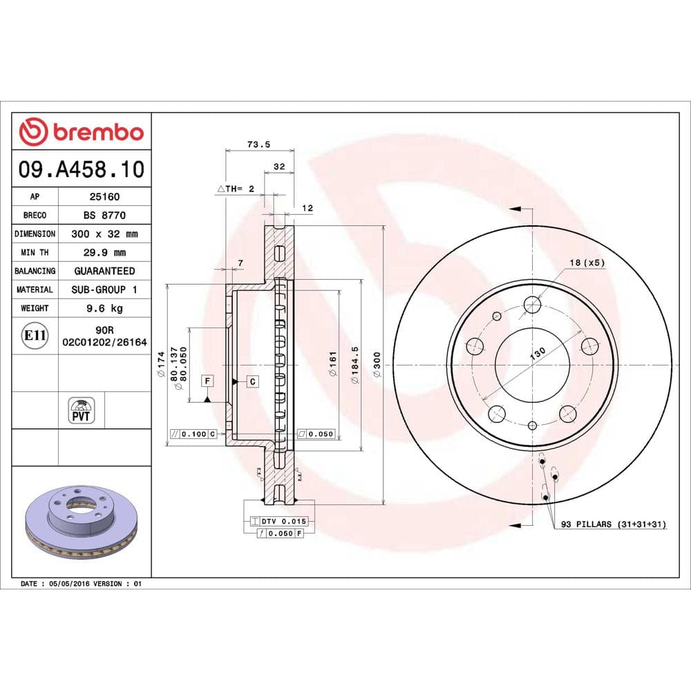 Disc frana BREMBO 09.A458.10