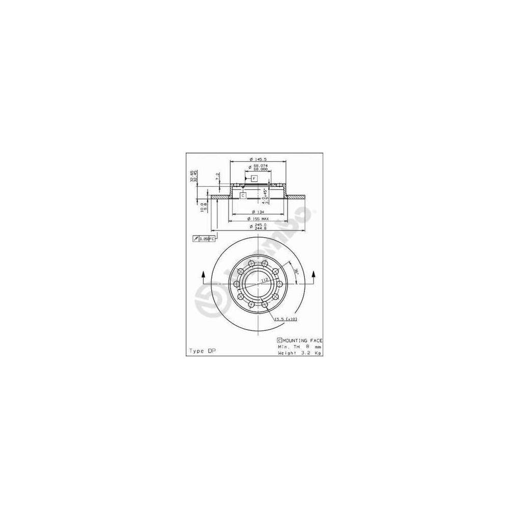 Disc frana BREMBO 08.9136.11