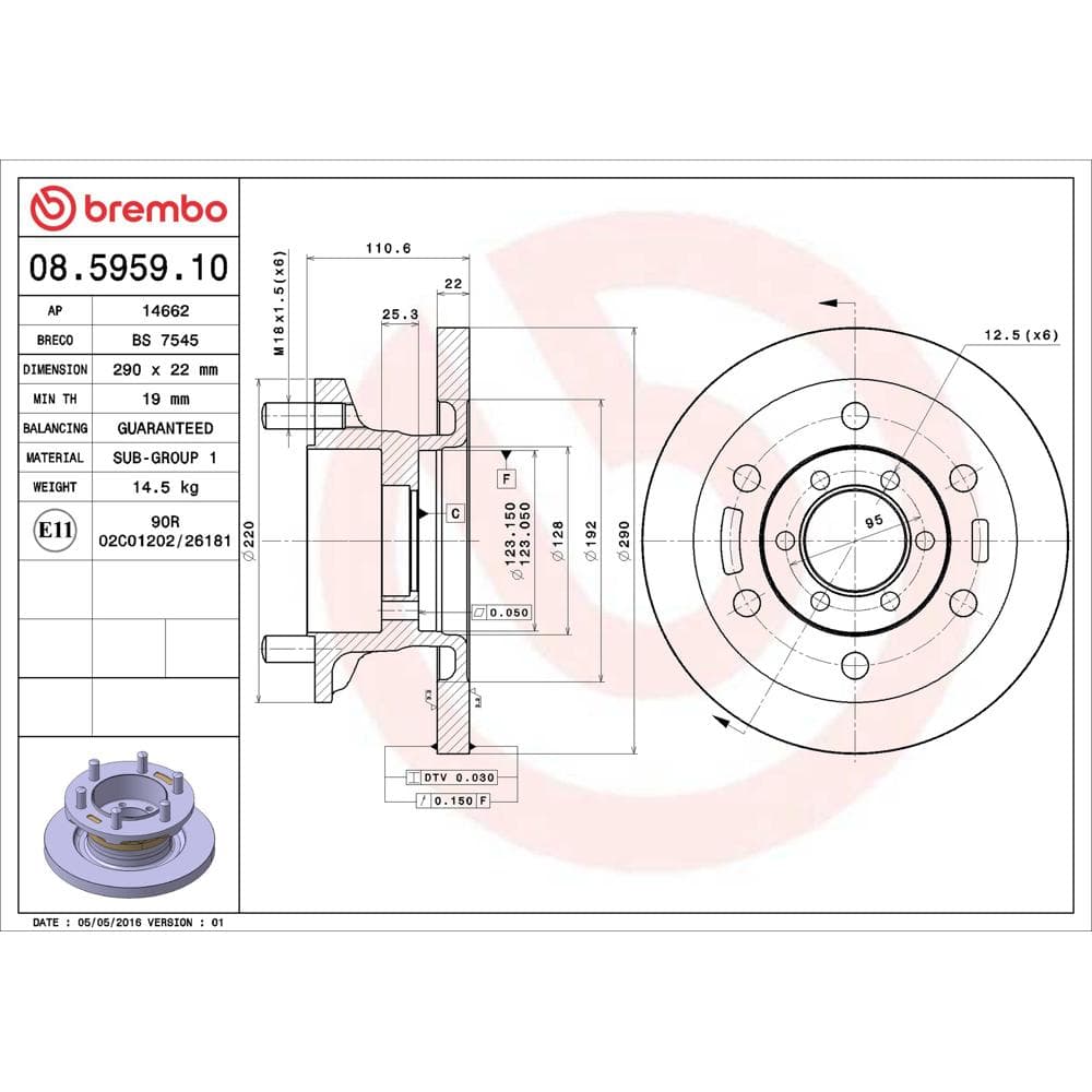 Disc frana BREMBO 08.5959.10