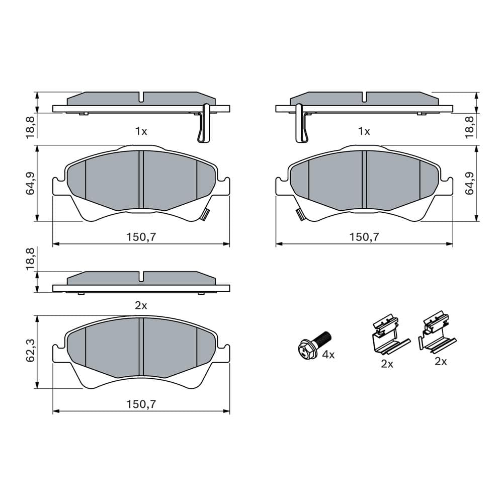 Set placute frana disc BOSCH 0 986 494 932