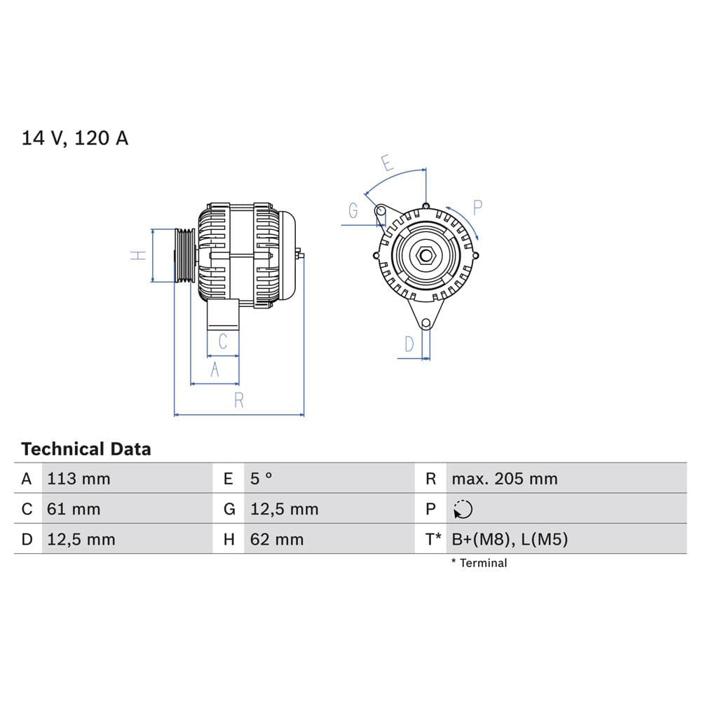 Generator / Alternator BOSCH 0 986 049 530