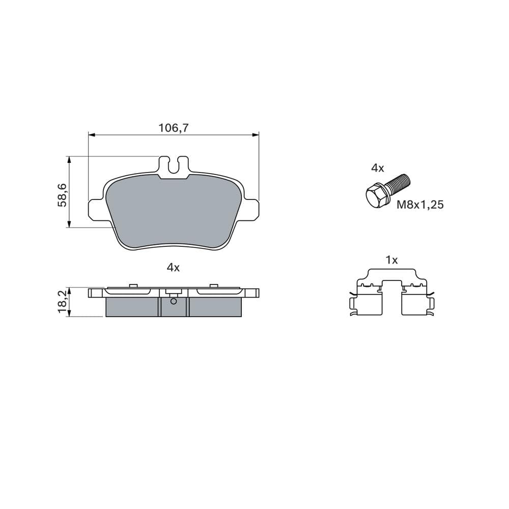 Set placute frana disc BOSCH 0 986 494 664