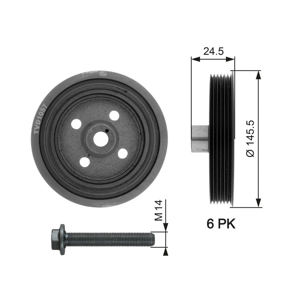 Fulie curea, arbore cotit GATES TVD1057A