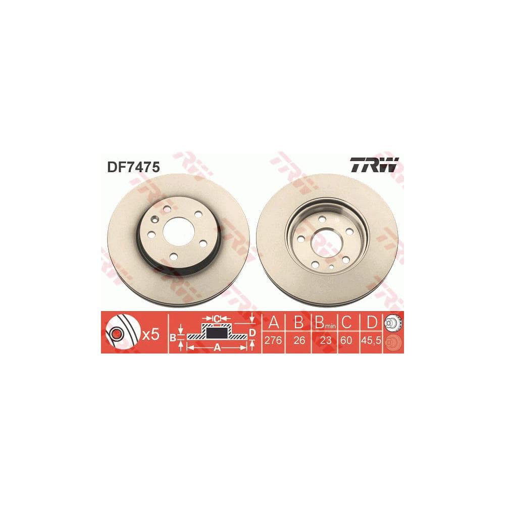Disc frana TRW DF7475