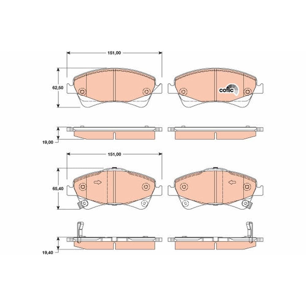 Set placute frana disc TRW GDB3479